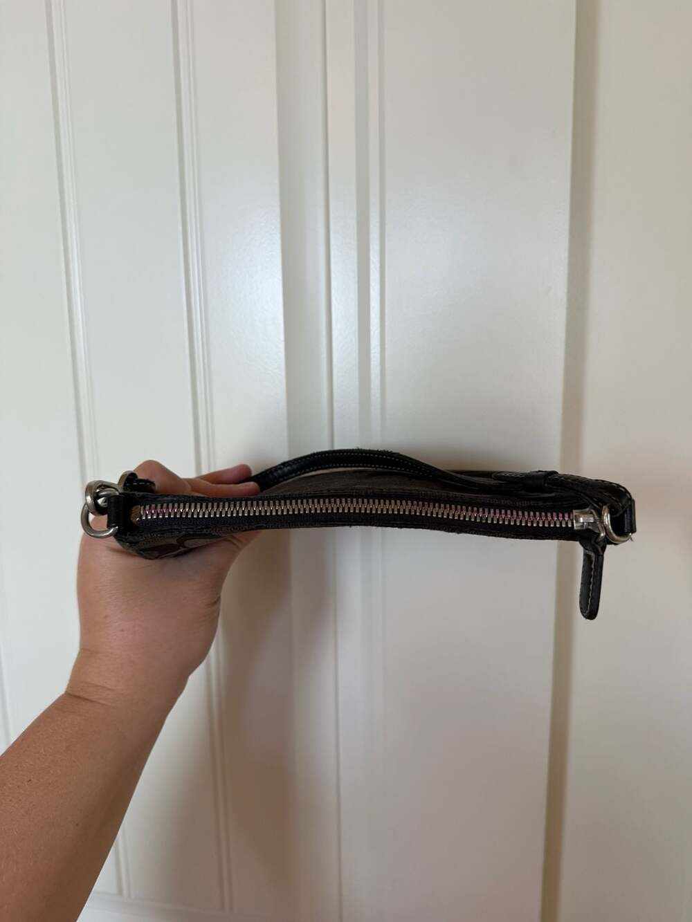 Y2K Vintage Coach Signature Demi Mini Pouch Bag Black… - Gem